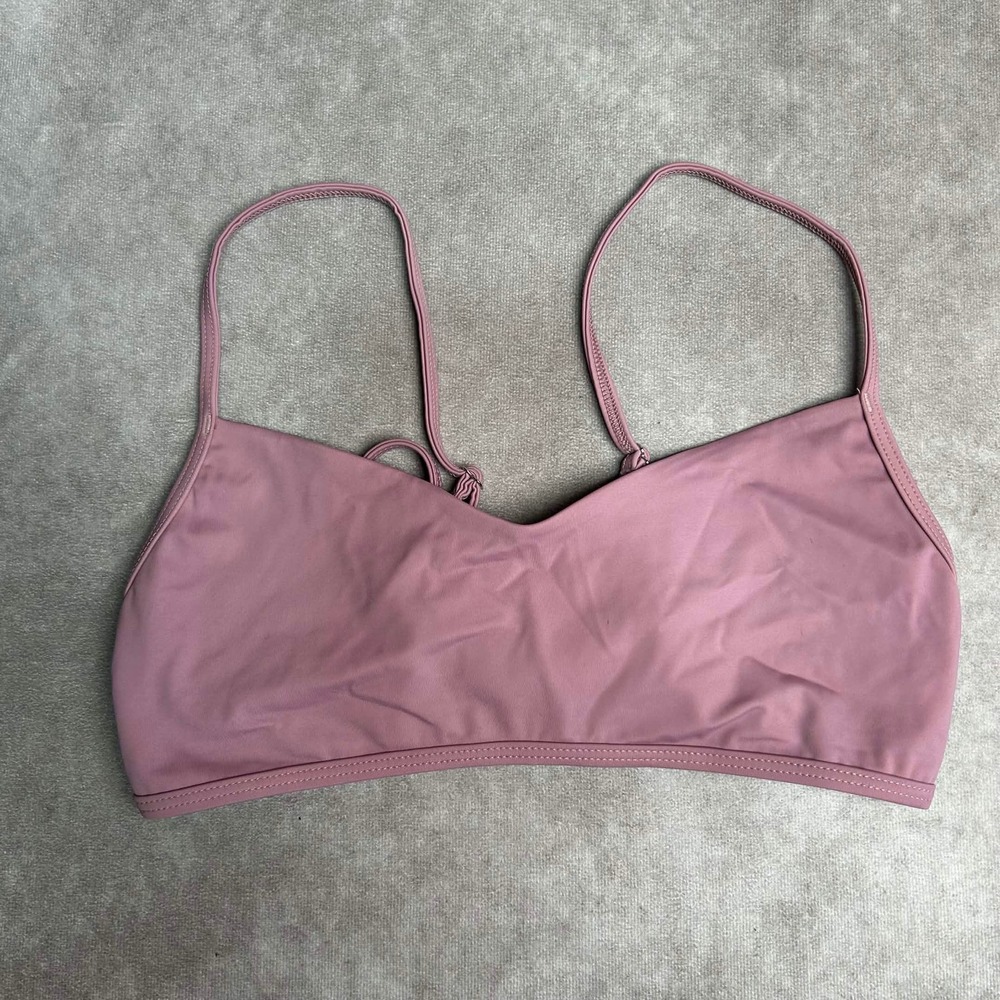Jolyn X Eryn Krause Hikari Bikini Top Mauve Small Recycled Nylon Upf 50+ Swim
